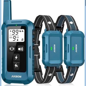 JUGBOW Blue Rechargeable Dog Training Shock Collar Remote Set